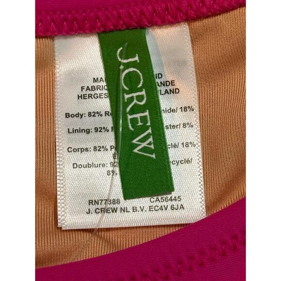 NWT J. Crew Heritage 1989 High-Leg Bikini Bottom BP209 Radiant Fuchsia Pink Sz M - Picture 5 of 14